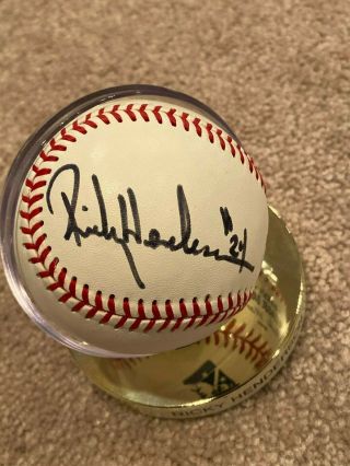 Rickey Henderson Autograph Signed Ball Cas Certified Authentic Hof
