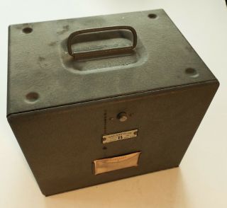 (3) Brumberger 16 Mm Film Storage Boxes Steel Each Holds 9 Films