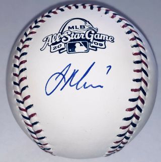 Joe Mauer Twins Mvp Signed 2009 All - Star Game Autographed Baseball Auto Mlb Holo