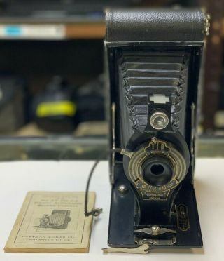 Vintage 3 - A Folding Autographic Brownie Camera Eastman Kodak Company A - 122 Film
