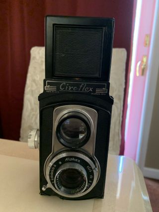 Vintage 1948 Ciro - Flex Tlr Camera Wollensak Alphax 85mm F/3.  5 Lens &case