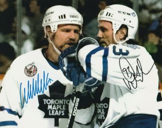 Doug Gilmour & Wendel Clark Signed Toronto Maple Leafs 8x10 Photo W/proof