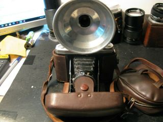 Zeiss Ikon Nettar Folding Camera With Novar Anastigmat 75mm F/4.  5 Lens W/ Flash