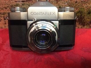:zeiss Ikon Contaflex 35mm Film Slr Camera W/ Tessar 45mm F2.  8 Lens Near