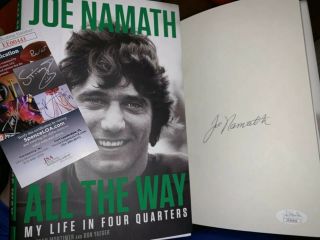 Joe Namath All The Way Signed Book Jsa Ny Jets Football My Life 1st Psa Bas