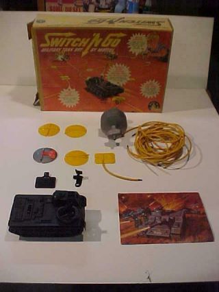 Vintage Mattel Toys " Switch N Go " Military Army Tank Toy Set,  Box 1965