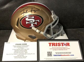 Frank Gore Signed San Francisco 49ers Mini Helmet Tristar Speed