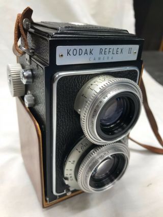 Vintage Kodak Reflex Ii Camera With Case,  80mm F3.  5 Lens