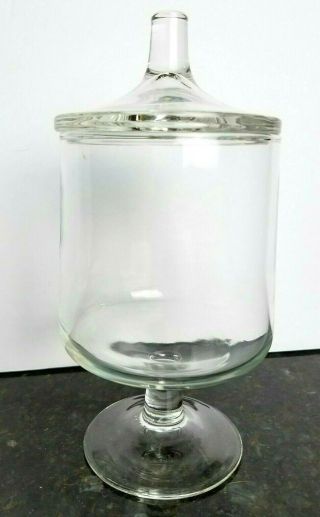 Vtg Mid Century Modernist Glass Candy Dish Pedestal Style W/lid Mcm Eames Era