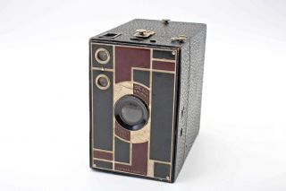 Kodak No 2a Beau Brownie Black/burgundy Red Color 116 Box Deco Teague Camera