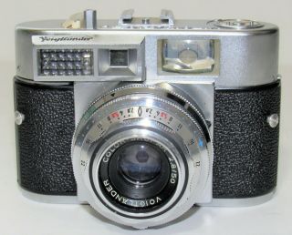 Voigtlander Vitomatic Ii Camera With Color Skopar 2.  8/50 Lens And Leather Case