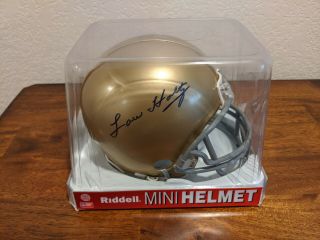 Lou Holtz Autograph Notre Dame Mini - Helmet,  Steiner