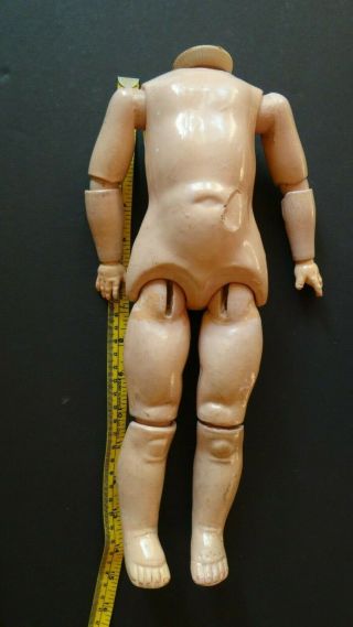 Antique German Wood & Composition Jointed Doll Body For A Bisque Head - 14