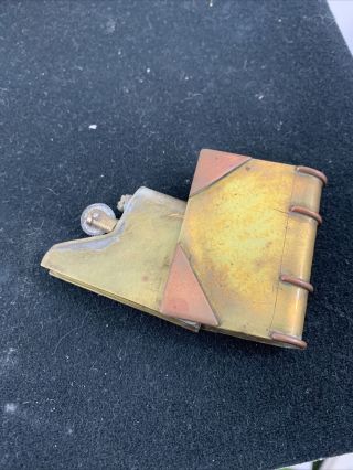 Vintage Brass & Copper Book Shaped Trench Pocket Lighter - Circa Ww1