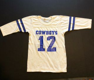 Vintage 1970’s Dallas Cowboys Jersey 12 Roger Staubach Sears Rawlings M 8 - 10