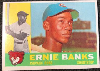 1960 Topps Ernie Banks Chicago Cubs 10 Baseball Card