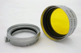 Ernst Leitz 36mm Uva 2 Yellow Filter W Banded Attachment Ring,  Germany; Uva2 Uv
