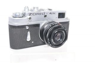 Zorki 4k Rangefinder Camera Russian 35mm Film W/ F3.  5 50mm Lens