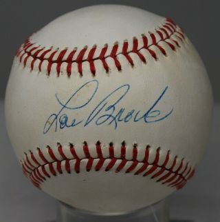 Lou Brock Signed Onl Baseball Autographed Cardinals Beckett Bas 206bb23