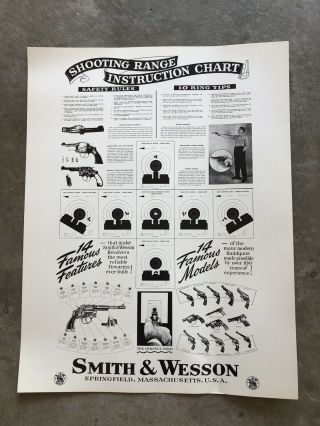 Smith And Wesson Vintage Display Poster 26” X 20”