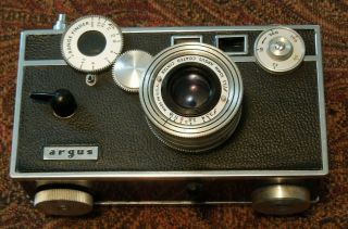 Vintage 1955 Argus C3 The Brick With Shoe Range Finder Camera Leather Case 35mm 3