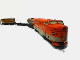 Vintage Marx Tin Litho Southern Pacific 6000 Train Engine Dummy W/ Cars