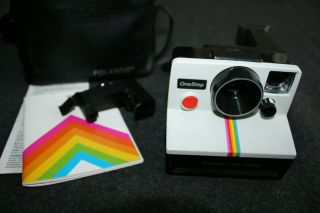 Polaroid One Step White Rainbow Stripe Sx - 70 Land Camera With Self Timer