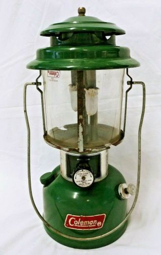 Vintage Coleman 220k Lantern 2 Mantle Green 07/80 Camping Hunting