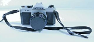 Asahi Pentax K1000 Slr 35mm Film Camera With Pentax - M 1:2 55mm Lens
