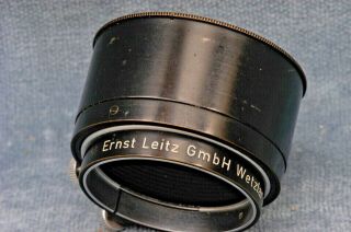 ERNST LEITZ FIKUS 5 - 13.  5CM ADJUSTABLE METAL CLAMP - ON LENS HOOD FOR ELMAR LENSES 3