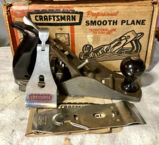 Vintage Craftsman 619.  37421 Smooth Bottom Wood Plane Made In The Usa Box Old