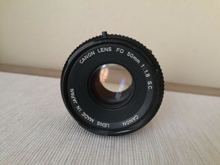 Vintage Canon Camera Lens Fd 50mm 1:1.  8 Canon Slr 1d
