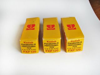 Kodak Panatomic - X Fine Grain Black & White Film,  3 Rolls Fxp 120 Exp.  6/1981