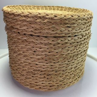 Wicker Rattan Bamboo Woven Paper Plate Holders 10 " Qty 21 Vintage Euc
