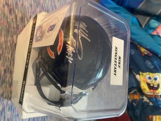 Mike Singletary Chicago Bears Signed Autograph Mini Helmet Hof 98 Beckett Cert
