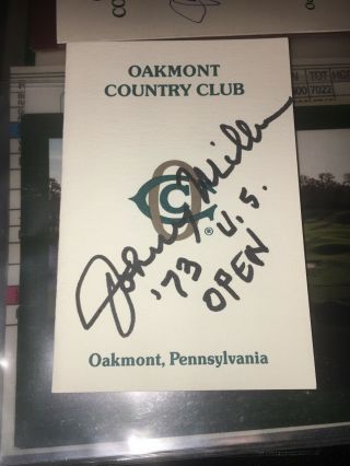 Johnny Miller 1973 Us Open Shot 63 Signed Oakmont Scorecard