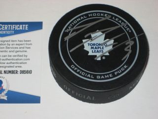 Dion Phaneuf Signed Toronto Maple Leafs Official Game Puck W/ Beckett