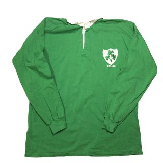 Vintage Umbro Ireland Irish Rugby Jersey Mens Large Long Sleeve Knit Sweater