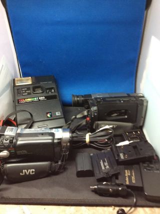 Junk Drawer Vintage Kodak Instant Camera,  Sony And Jvc Camera And Camcorders