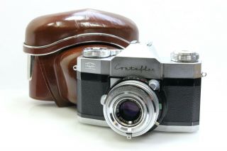 Zeiss Ikon Contaflex 35mm Film Slr With 50mm F2.  8 Tessar Lens And Case