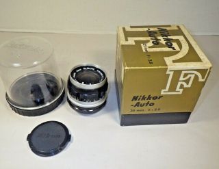 Nikon Nikkor - S Auto 35mm F/2.  8 Lens Non - Ai With Front & Rear Caps & Box Ex Cnd