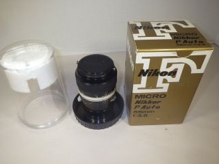 Nikon Micro - Nikkor P - C Auto 55mm F/3.  5 Lens Non - Ai With Front & Rear Caps & Box