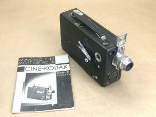 Vintage Cine - Kodak Model K 16mm Movie Camera W/book -