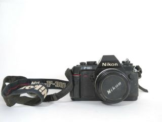 Nikon F - 301 Camera Vintage Slr Body And Nikkor 50 Mm Lens 35 Mm Film Camera