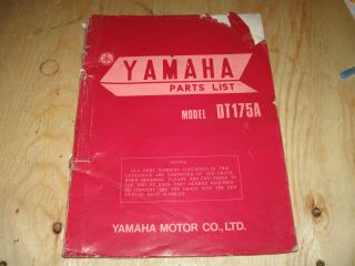 Yamaha Dt 175a Vintage Oem Factory Parts Book U.  S And Canada