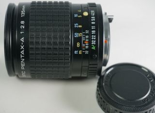 Pentax camera SMC Pentax - A 135mm f/2.  8 MF Lens K Mount w/ Caps 5009360 Japan 3