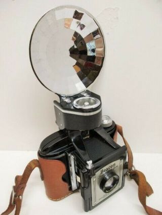 L1160 Vintage 50s Beacon Two Twenty Five Camera,  Flash,  Partial Case