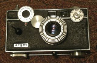 Vintage 1950 Argus C3 The Brick Range Finder Camera Leather Case 35mm Film 3