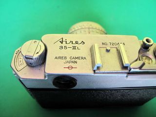 Vintage Aires 35 - III L Rangefinder Camera w/ H Coral Lens & Leather Case - 1956 2