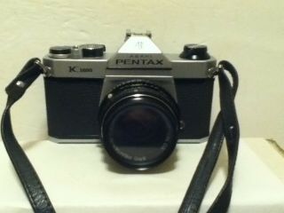 Vintage Pentax K1000 Smc Slr Film Camera With Pentax - M 50mm 1:2 Lens